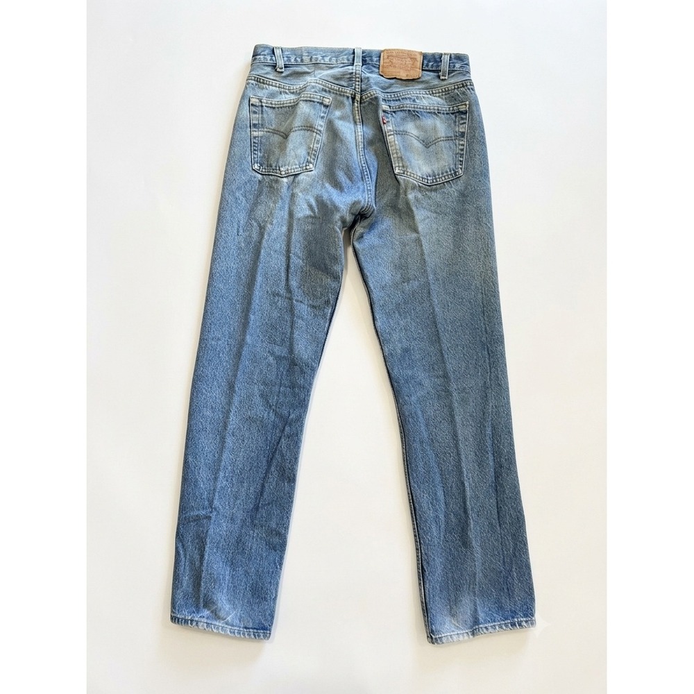 Levis 501-0115 Mens Straight Leg Button Fly Light Wash Blue Denim Jeans 34x32 - Picture 2 of 8